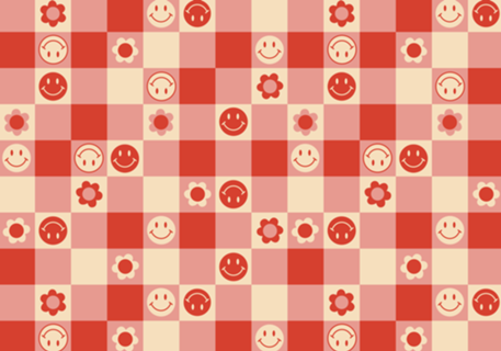 Smile quadriculado vermelho