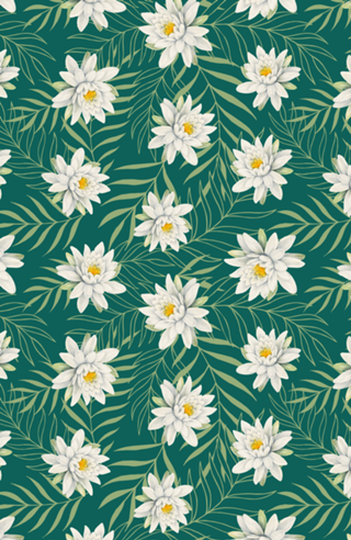 White Flowers (Green)