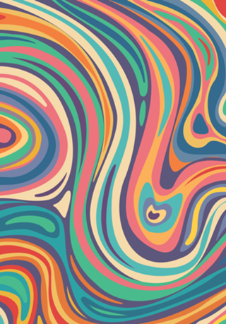 Psychedelic Abstract Retro Wavy