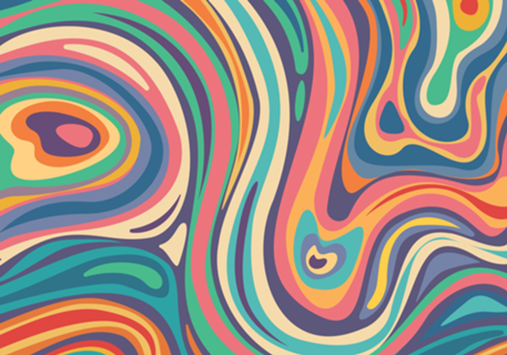 Psychedelic Abstract Retro Wavy