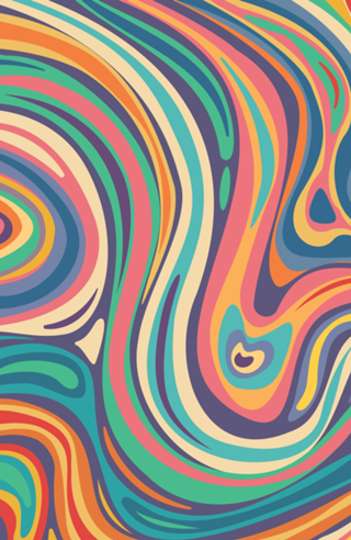 Psychedelic Abstract Retro Wavy