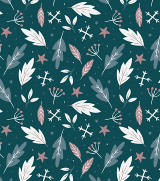 Greenish Blue Leaves Pattern