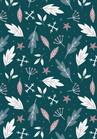 Greenish Blue Leaves Pattern