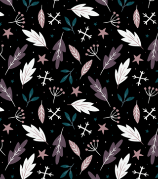 Rosé/Black Leaves Pattern