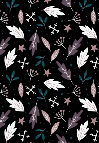 Rosé/Black Leaves Pattern