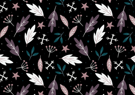 Rosé/Black Leaves Pattern
