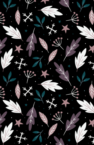 Rosé/Black Leaves Pattern