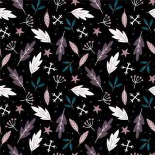 Rosé/Black Leaves Pattern