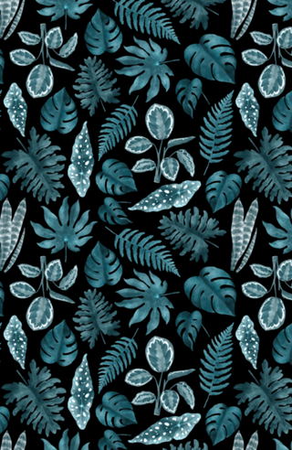 Folhagem Tropical Azul esverdeada