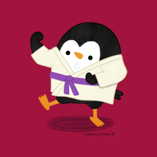 Pinguim praticando Karatê