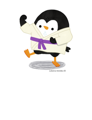 Pinguim praticando Karatê