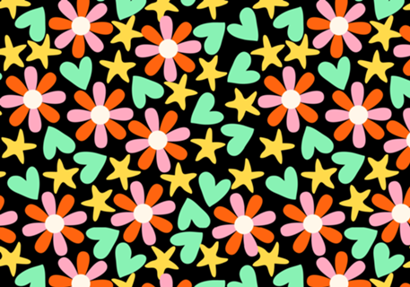 Flores Estrelas Corações