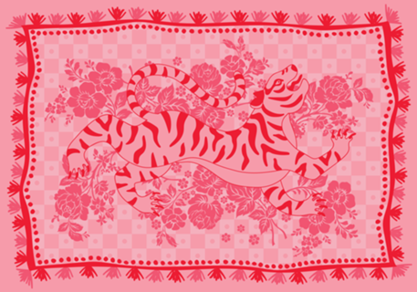 Tigre Flores Tapete