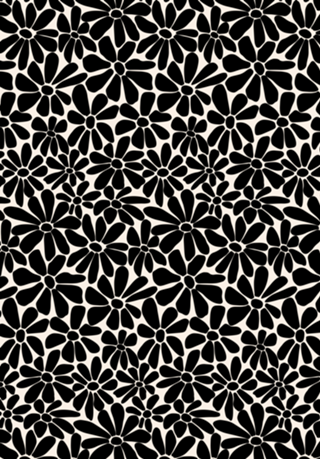 Retro Floral - Preto e Branco