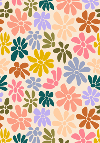Retro Floral - arco-íris