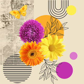 Floral Colagem Lilás