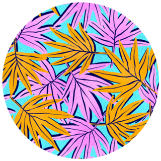 Folhas de Palmeira | Pink e Laranja