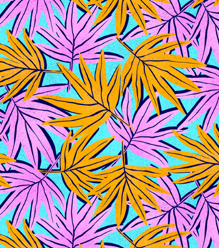 Folhas de Palmeira | Pink e Laranja