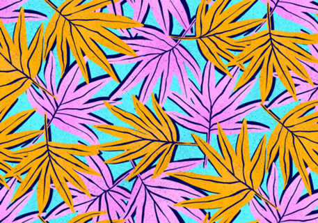 Folhas de Palmeira | Pink e Laranja