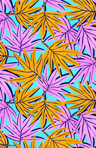 Folhas de Palmeira | Pink e Laranja