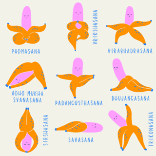 Banan-asanas | Bananas divertidas fazendo Ioga