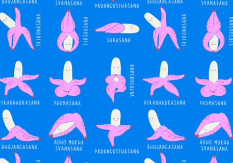 Banan-asanas | Bananas Pink praticando Ioga