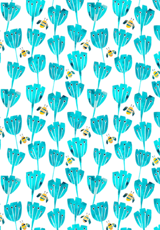 Tulipas Abstratas | Turquesa
