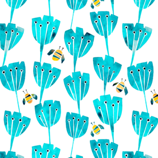 Tulipas Abstratas | Turquesa