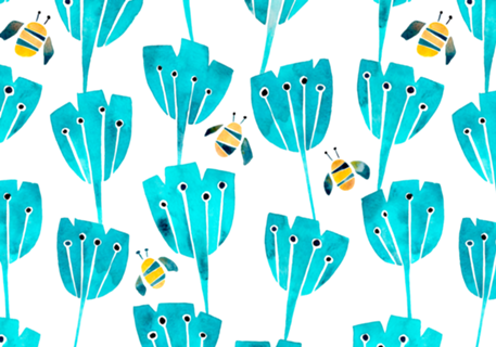 Tulipas Abstratas | Turquesa
