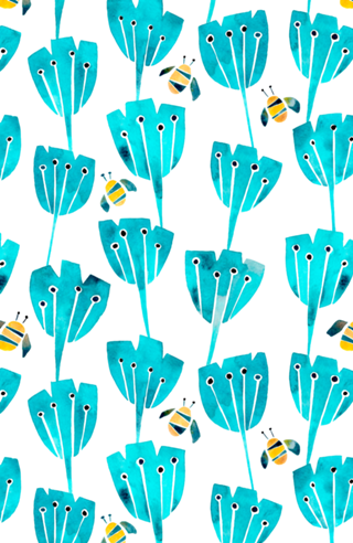 Tulipas Abstratas | Turquesa