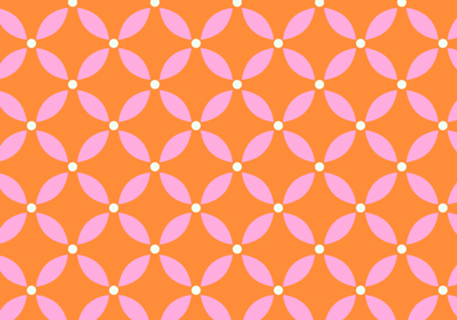 Ladrilho Floral Geométrico | Pink e Laranja