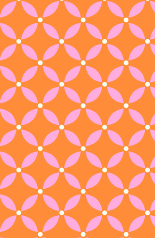 Ladrilho Floral Geométrico | Pink e Laranja