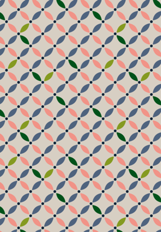 Ladrilho Floral Geométrico | Salmão Marinho Verde