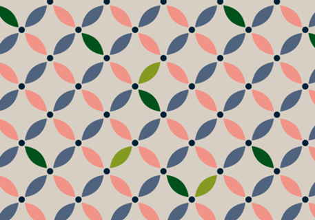 Ladrilho Floral Geométrico | Salmão Marinho Verde