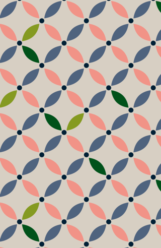 Ladrilho Floral Geométrico | Salmão Marinho Verde