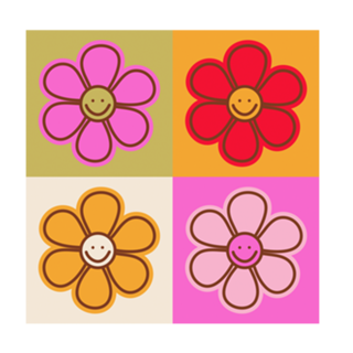 Margaridinhas Retro | Florzinhas Sorrindo