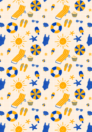 Na praia | Azul e amarelo