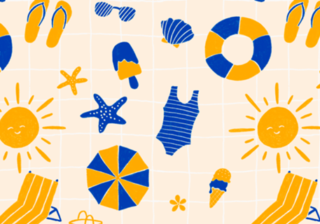 Na praia | Azul e amarelo