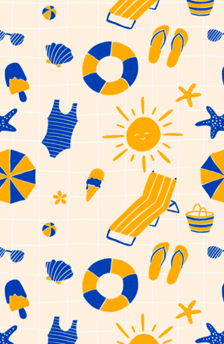 Na praia | Azul e amarelo