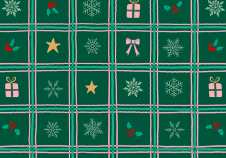 Xadrez de Natal - Rosa e verde