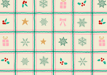 Xadrez de Natal - Bege rosa e verde