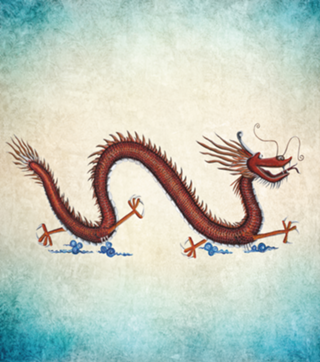 Dragão místico aquarela ilustração