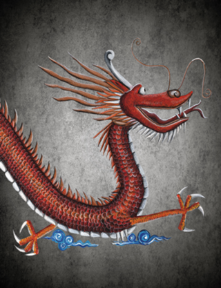 Dragão místico aquarela ilustração