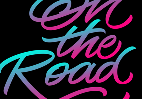 On the road (lettering) / gradiente