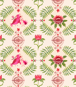 Estampa Clássica floral - pássaros