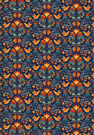 Flores e pássaros - Arts and Crafts