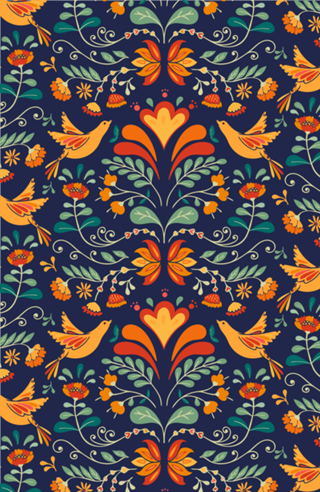 Flores e pássaros - Arts and Crafts