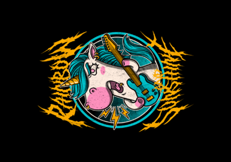 Rainbow and Sunshine - Cute Metal Band Unicorn