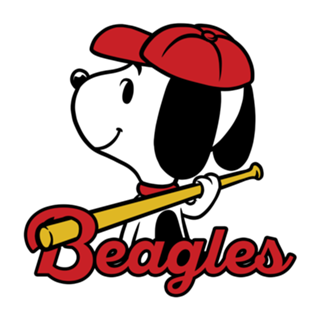 Comic Beagle Baseball - Vintage Comic Dog