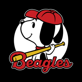 Comic Beagle Baseball - Vintage Comic Dog